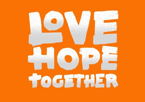 Love Hope Together Lettering vector