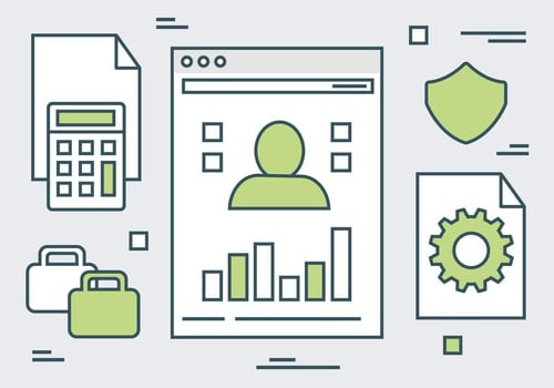 Green Linear Website Elements Vector Background