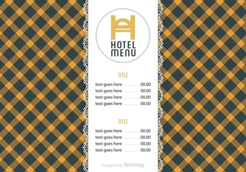 Free Hotel Menu Vector Template