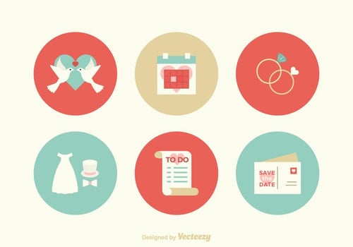 Free Flat Wedding Vector Icons