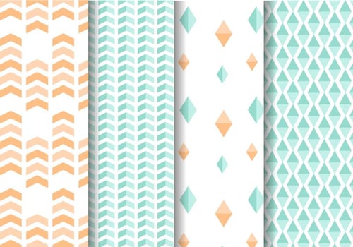 Mint and Peach Geometric Pattern Vector