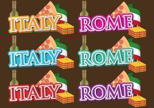 Italy And Rome Titles vector