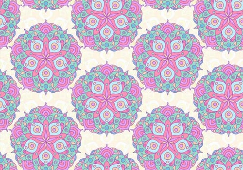Pink Vector Colorful Mandala Pattern