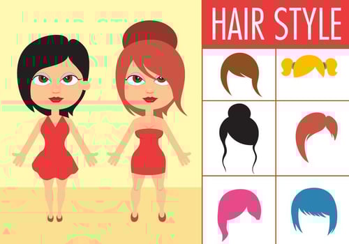 Free Collection Of Female Hair Style vector