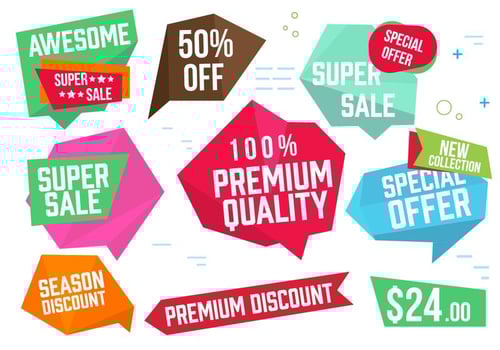 Free Origami Design Vector Labels