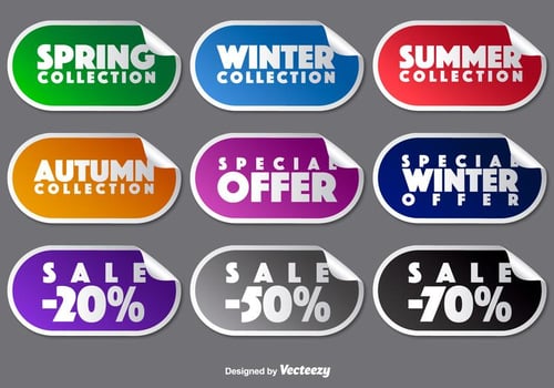 Vector Collection Of Promotional Stickers