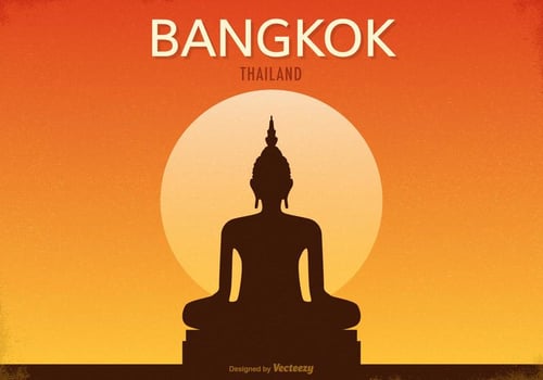 Free Retro Bangkok Vector Poster