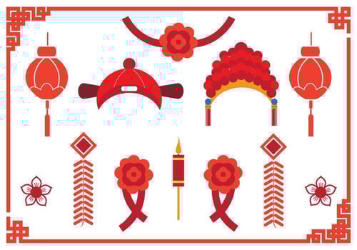 Chinese Wedding Element  vector