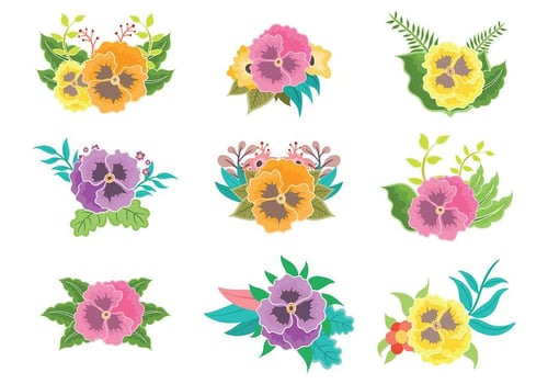 Pansy Icons Vector