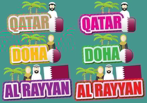 Qatar And Doha Titles vector