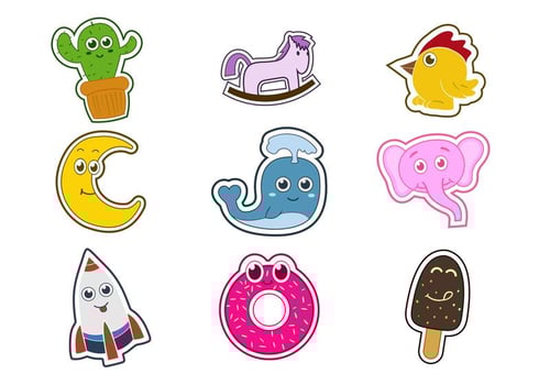 Cute Fun Fridge Magnet Character Vectors