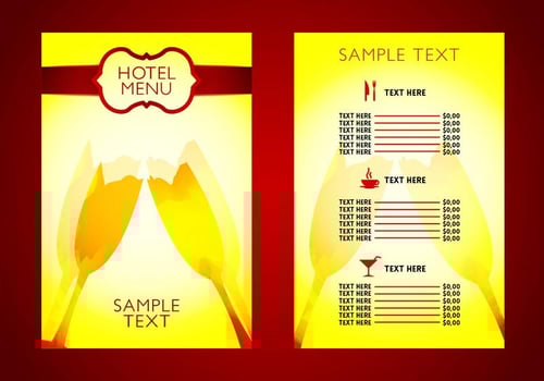 Hotel Menu Professional Template Vector