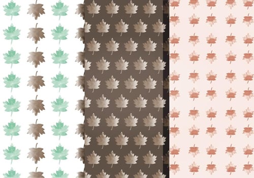 Vector Watercolor Fall Leaf Patterns