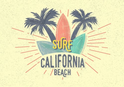 Free Vintage Surf Vector Illustration
