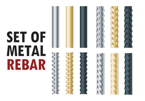 Set Of Composite Rebars  vector