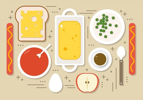 Flat Foods Vector Illustration