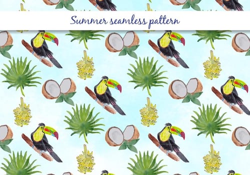 Tropical Vector Summer Seamless Pattern