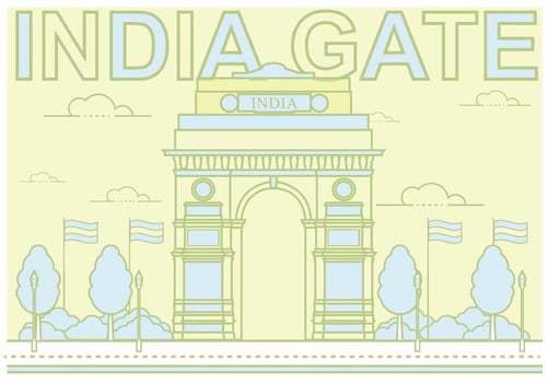 Free India Gate Illustration vector