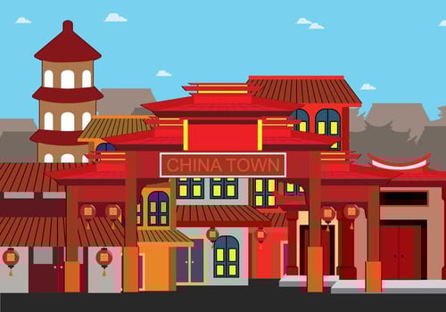 China Town Illustration vector