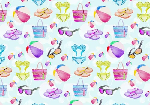 Free Vector Summer Seamless Pattern