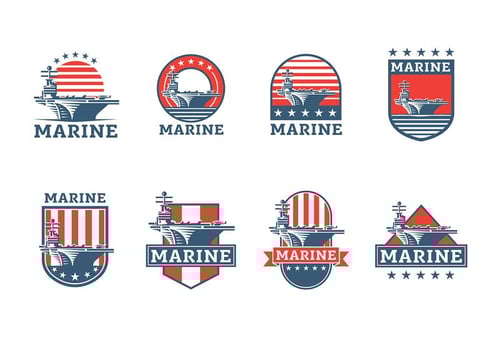 Aircraft Carrier Badge Vector Free
