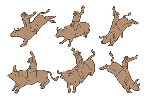 Bull Rider Vector