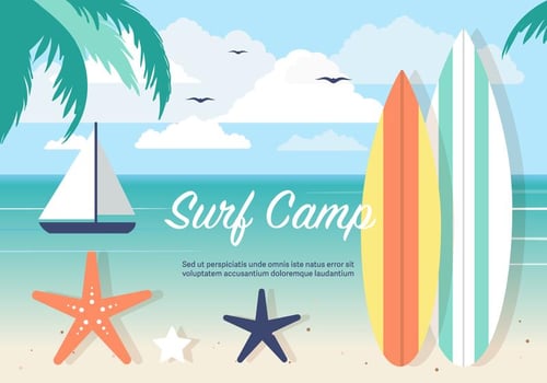 Free Surf Camp Vector Background