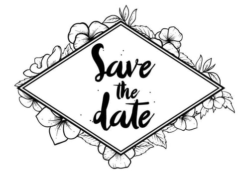 Free Save The Date Pansy Flower Vector