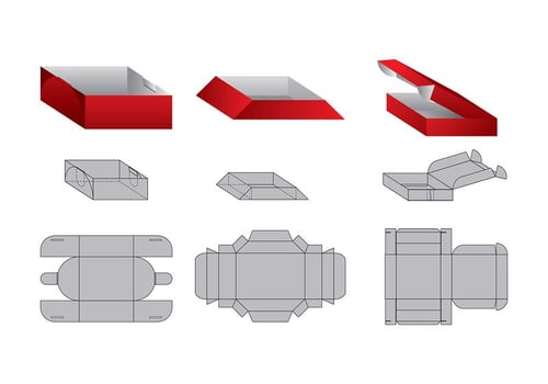 Die Cut Trays Vector