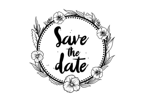 Free Save The Date Pansy Flower Vector