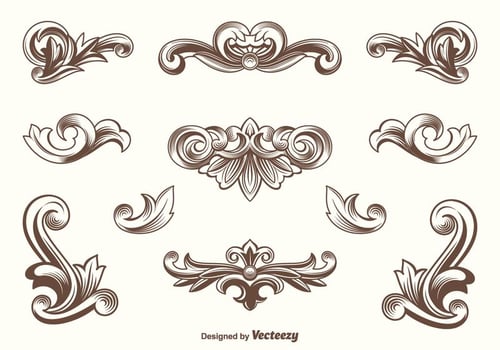 Vector Acanthus Design Elements