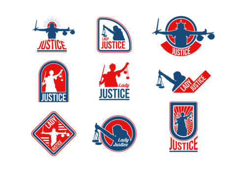 Lady justice Vector labels 