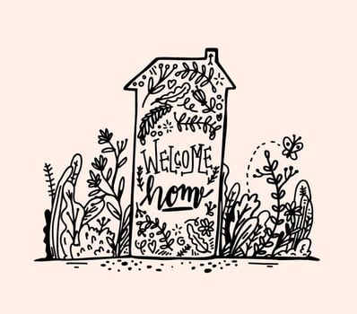 Hand Drawn Welcome Home Lettering vector