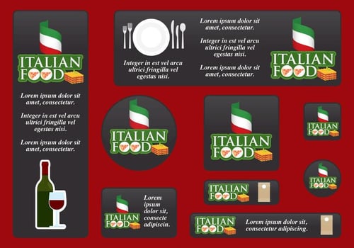 Italian Food Banners vector
