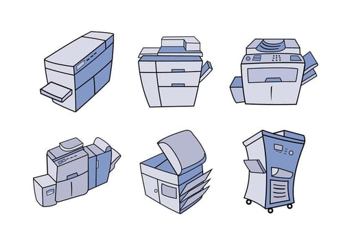 Photocopier cartoon vector illustration