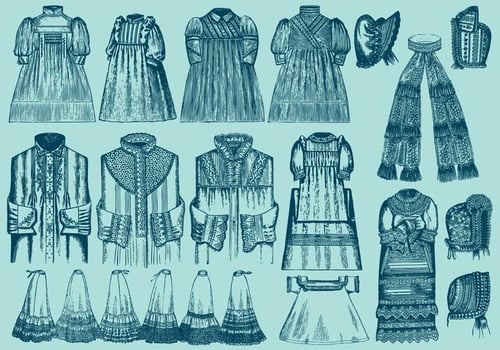 Lace Trim Clothes Set 2 vector