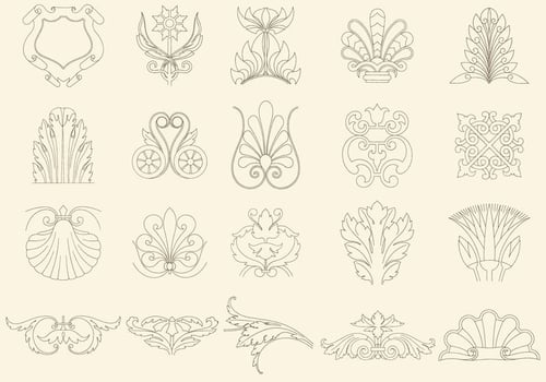 Thin Line Decorations vector