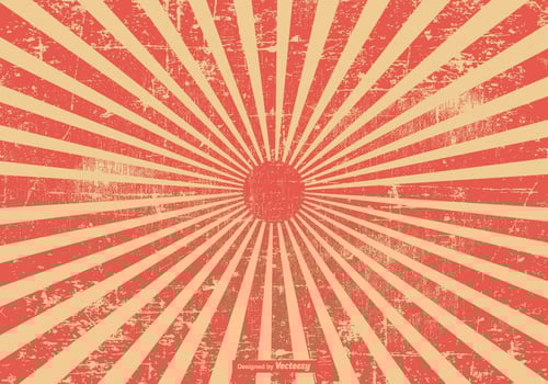 Red Grunge Style Sunburst Background vector