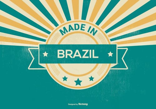Made In Brazil Retro Illustration vector