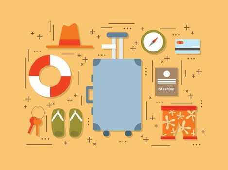 Flat Summer Travel Elements Vector