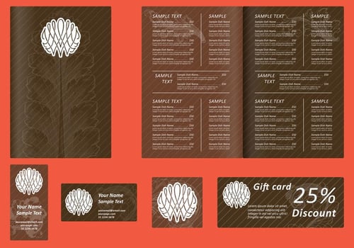 Brown Menu Templates vector