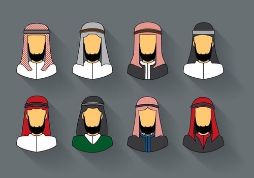 Arabic Man Keffiyeh Vector