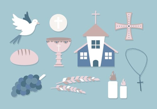 Free Comunion Icons set vector