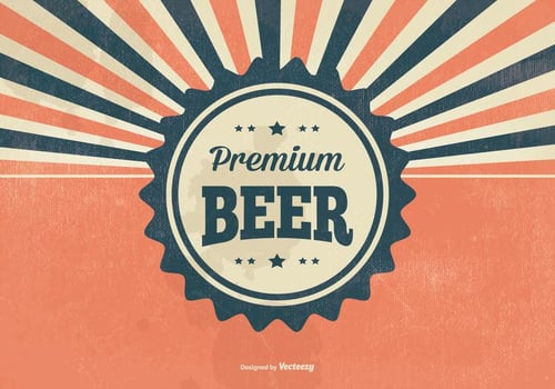 Retro Premium Beer Illustration vector