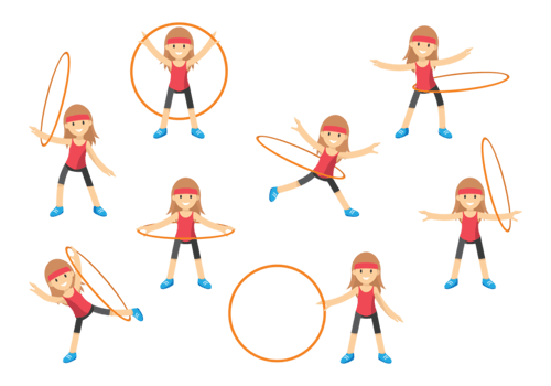 Cute Girl with Hula Hoop vector