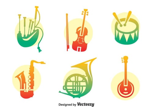 Colorful Music Instrument Vector Set