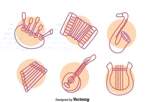 Hand Drawn Music Instrument Vector