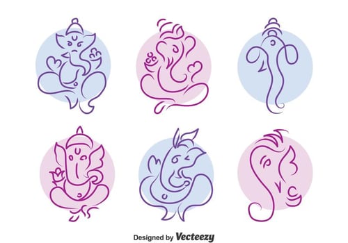 Ganpati Vecyor Set vector