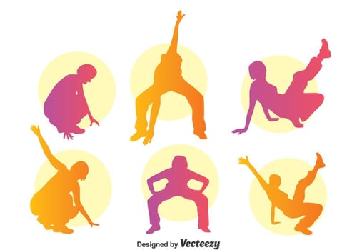 Colorful Zumba Silhouette Vector