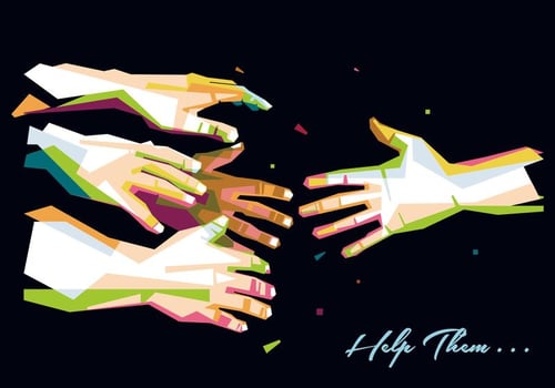 Illustration Hand for Help vector